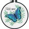 DIY Dimensions Welcome Butterfly Spring Summer Counted Cross Stitch Hoop Kit